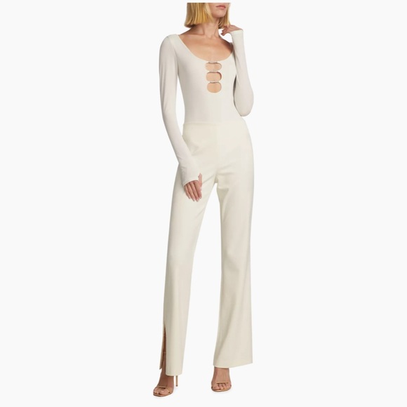 ALICE + OLIVIA
Crystal-embellished cutout crepe bodysuit - Picture 8 of 9